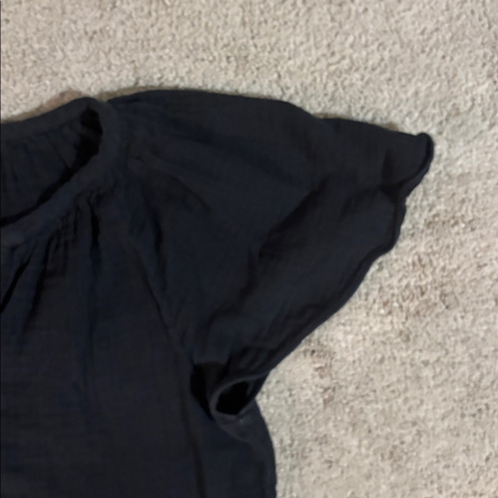 LOFT Charcoal V-Neck Blouse - Picture 3 of 3